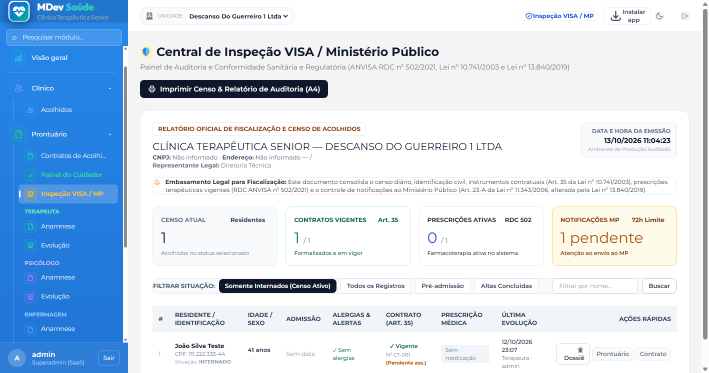 Central de Inspeção VISA e MP
