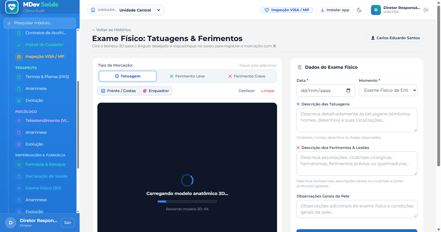 Exame Físico Corporal 3D