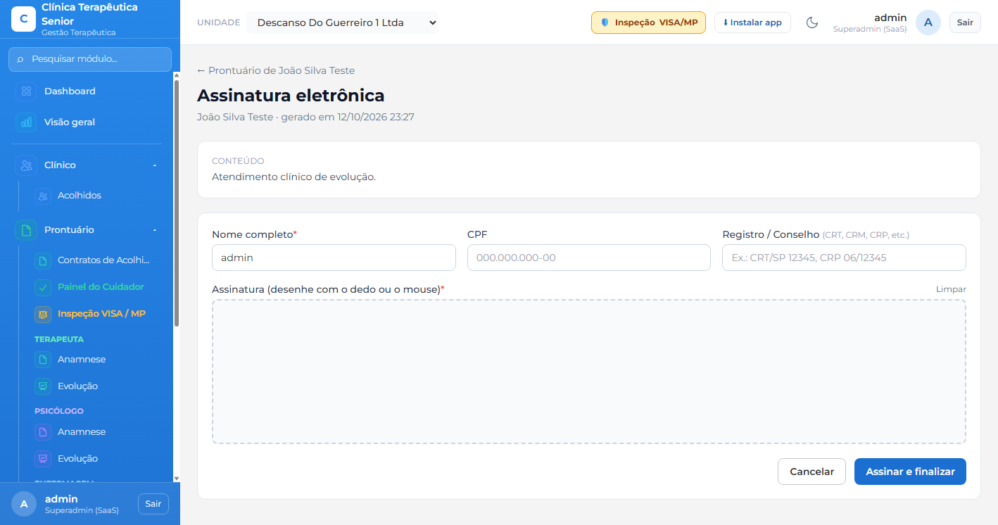 Assinatura Eletrônica com CRT/CRM